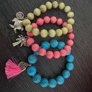 Lilly Pulitzer Wooden Bead Charm Bracelets